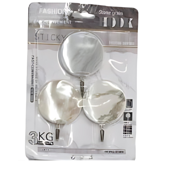 Plastic Adhesive Hooks (Set Of 3 Upto 3 Kg)