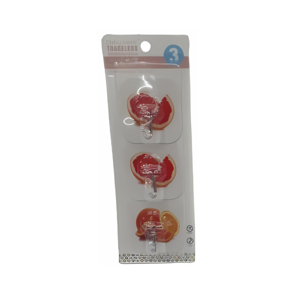 Plastic Adhesive Hooks (Set of 3)