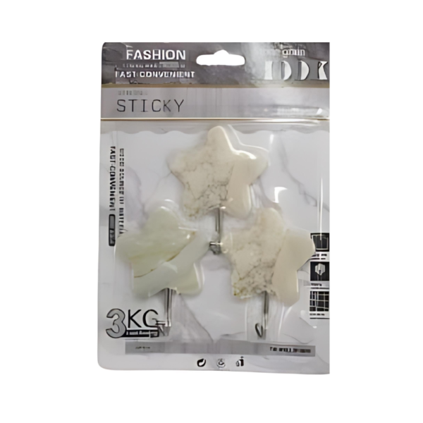 Plastic Adhesive Hooks (Set Of 3 Upto 3 Kg)