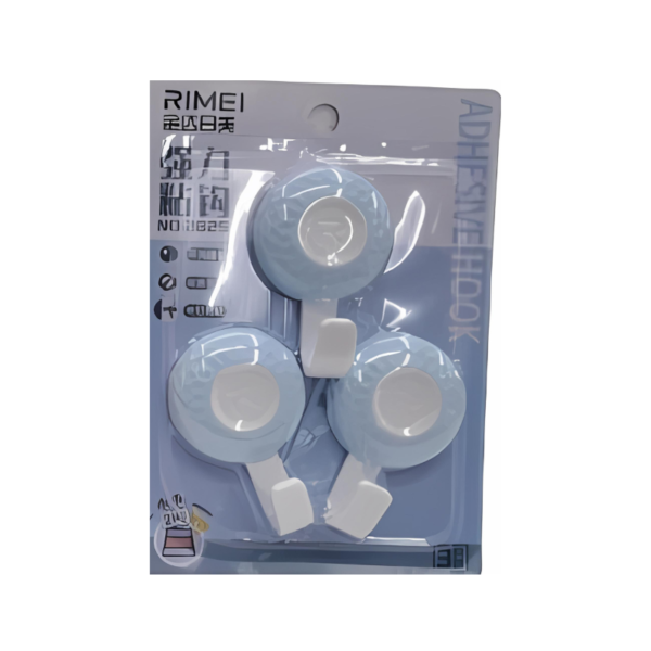 Adhesive Plastic Hooks (Set Of 3)
