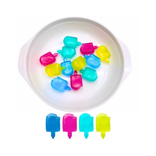 Reusable Icecream Shape Water-Filled Silicone Ice Cubes 12-Pcs