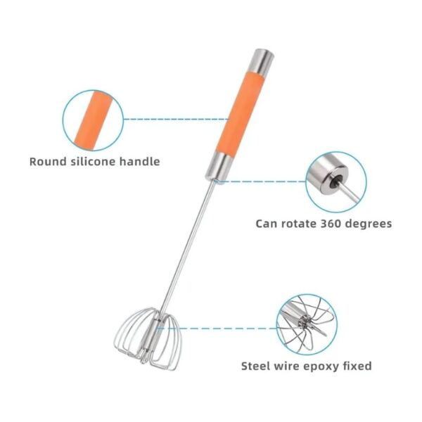 Stainless Steel Semi-Automatic Egg Whisk