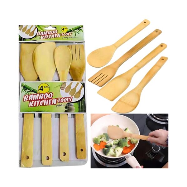 4 Pcs Bamboo Kitchen Tools No. 1487