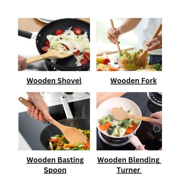 4 Pcs Bamboo Kitchen Tools No. 1487