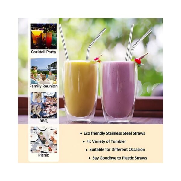 4 Pcs Stainless Steel Straw KK-V-15-8